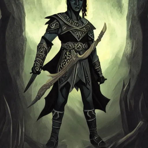 Image similar to photograph of a dark elf man as in the d & d books by ra salvatore