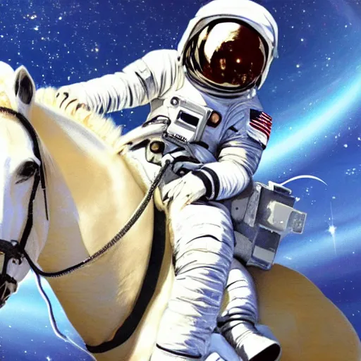 Prompt: astronaut riding a horse in space