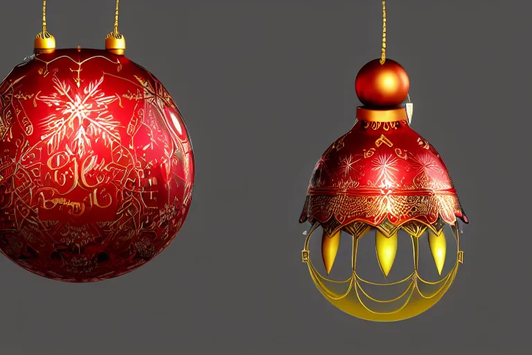 Red Bell with Snow Christmas Ornament Graphic by themagicboxart