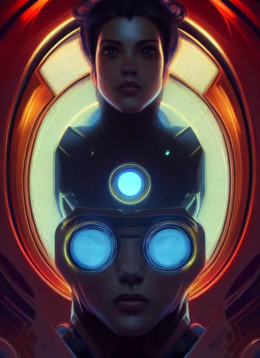 Image similar to symmetry!! portrait of mario, sci - fi, tech wear, glowing lights!! intricate, elegant, highly detailed, digital painting, artstation, concept art, smooth, sharp focus, illustration, art by artgerm and greg rutkowski and alphonse mucha