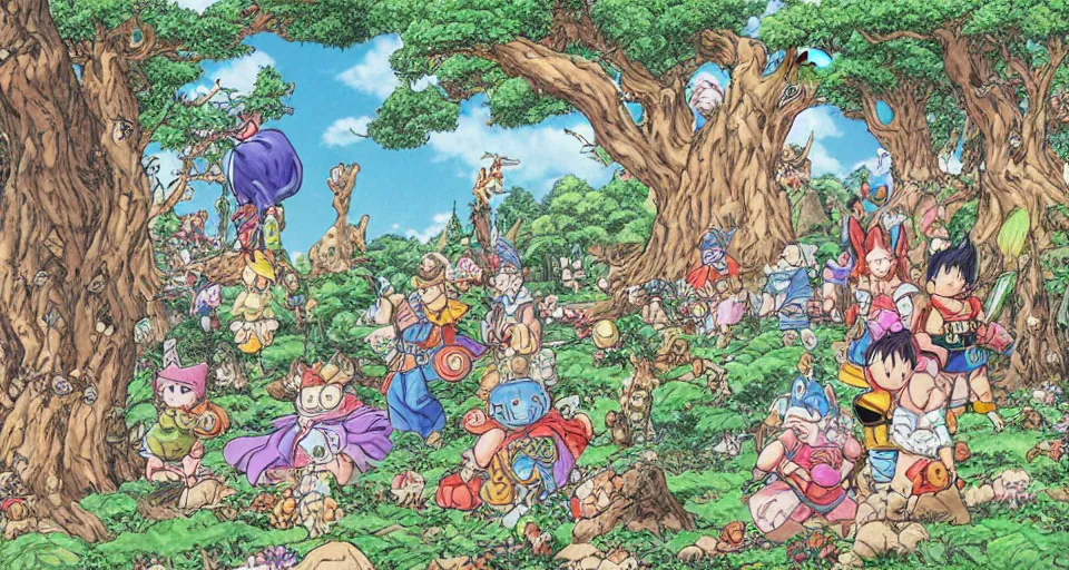 Image similar to Enchanted and magic forest, by Akira Toriyama