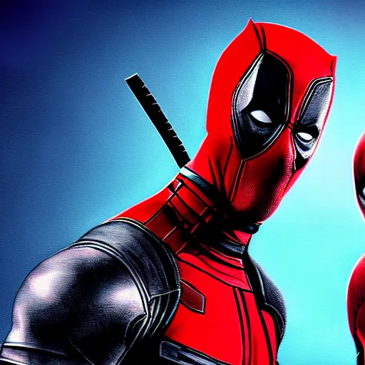 Image similar to Deadpool and wolverine 4K quality digital art