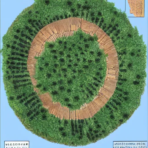 Image similar to top view of an illustration of an architectural plan view of a labyrinth of the deforestation in amazona crisis