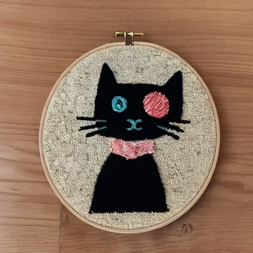 Image similar to a cat embroidered with sequins