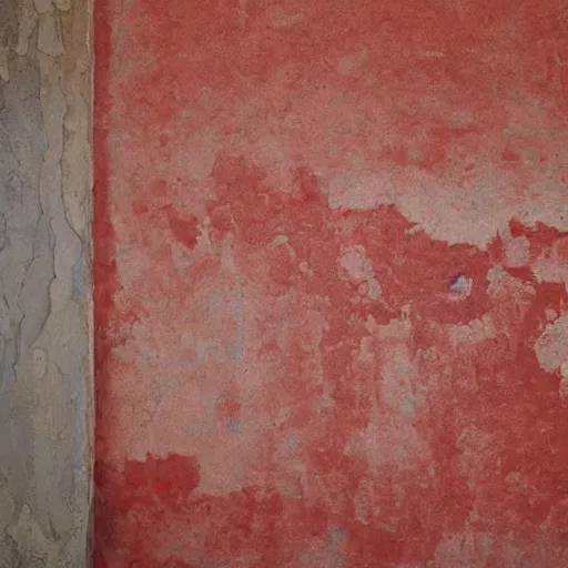 Prompt: a texture of an old red plaster wall by studio ghibli, hand painted, oil painted, high detail