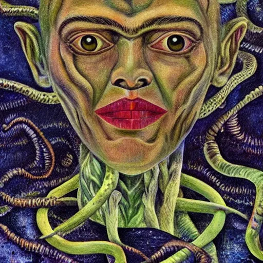 Image similar to impressionist alien rivulet surf sauvignon, by frida kahlo and h. p. lovecraft, trending on artstation, quantum wavetracing