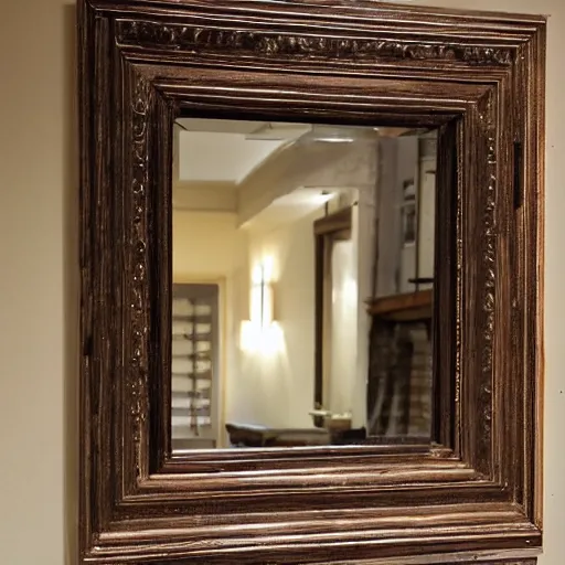 Prompt: a mirror looking in the mirror