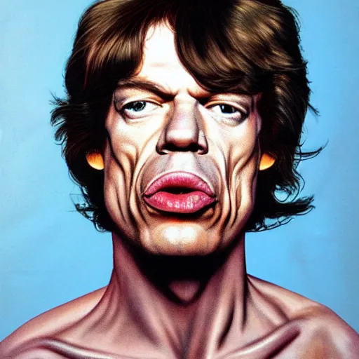 Prompt: mick jagger melting face