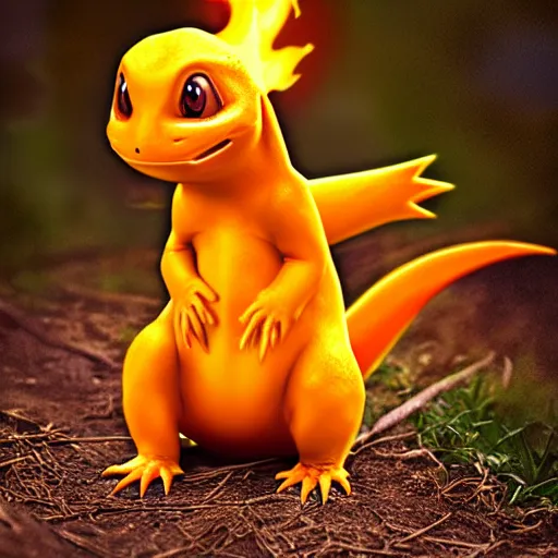 Prompt: real life charmander, realistic, animal photography, photoshop image manipulation, unstylized