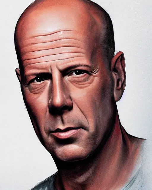 Image similar to portrait of bruce willis by stavros damos