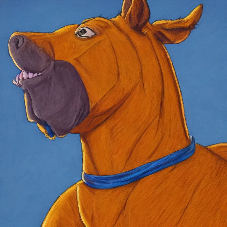 Image similar to portrait of bojack horseman, detailed painting, distance, middle centered, hd, hq, high resolution, high detail, 4 k, 8 k