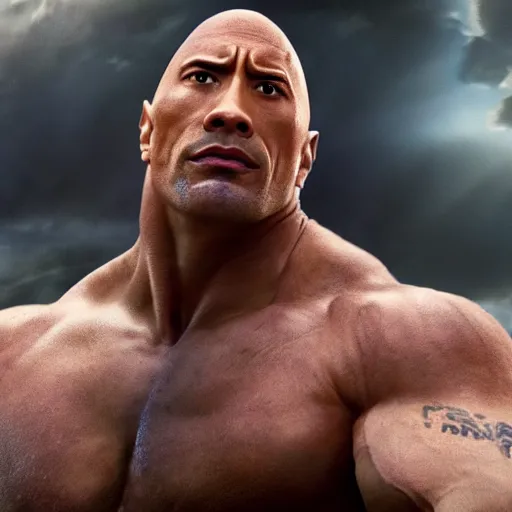 Prompt: dwayne the rock johnson in fist of the north star, 4 k