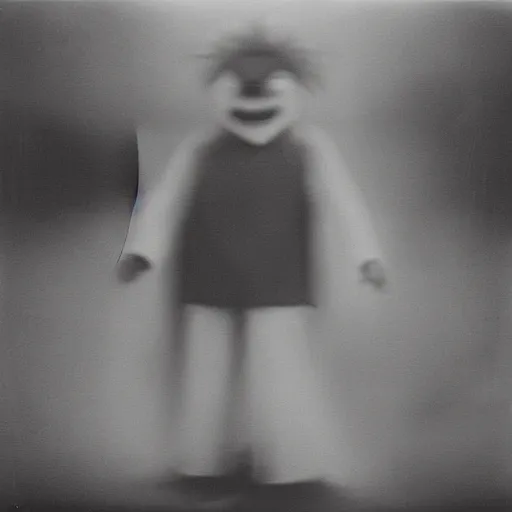 Prompt: amazing picture of ronald mcdonald taken on a pinhole camera makes him look completely terrifying