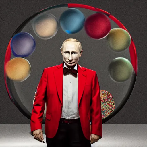 Prompt: Vladimir Putin as Circle clown, realistic render , 4k,