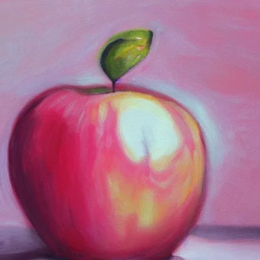 Image similar to pink apple panting high detail
