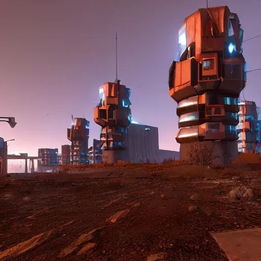 Image similar to the citadel from half - life by simon stalenhag, 4 k, hdr, tonemapping, goldsrc, half - life engine, black mesa, wad file, detailed, atmospheric, majestical lighting