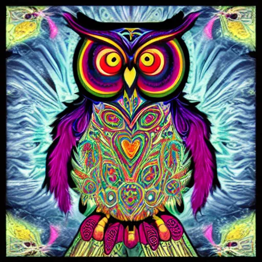 Prompt: ayahuasca owl