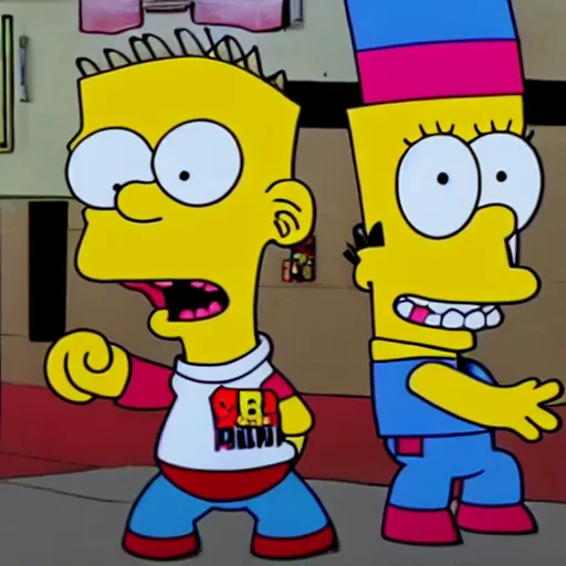 Prompt: still of 3d bart simpson in indonesian movies