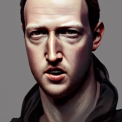 Prompt: mark zuckerburg is an android with red eyes, cybernetic, artstation, by greg rutkowski, realistic, 4k, octane render,