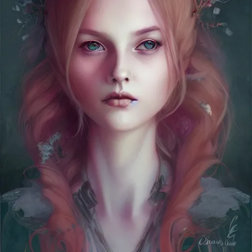 Image similar to a portrait in the style of anna dittmann and charlie bowater and charles dulac.