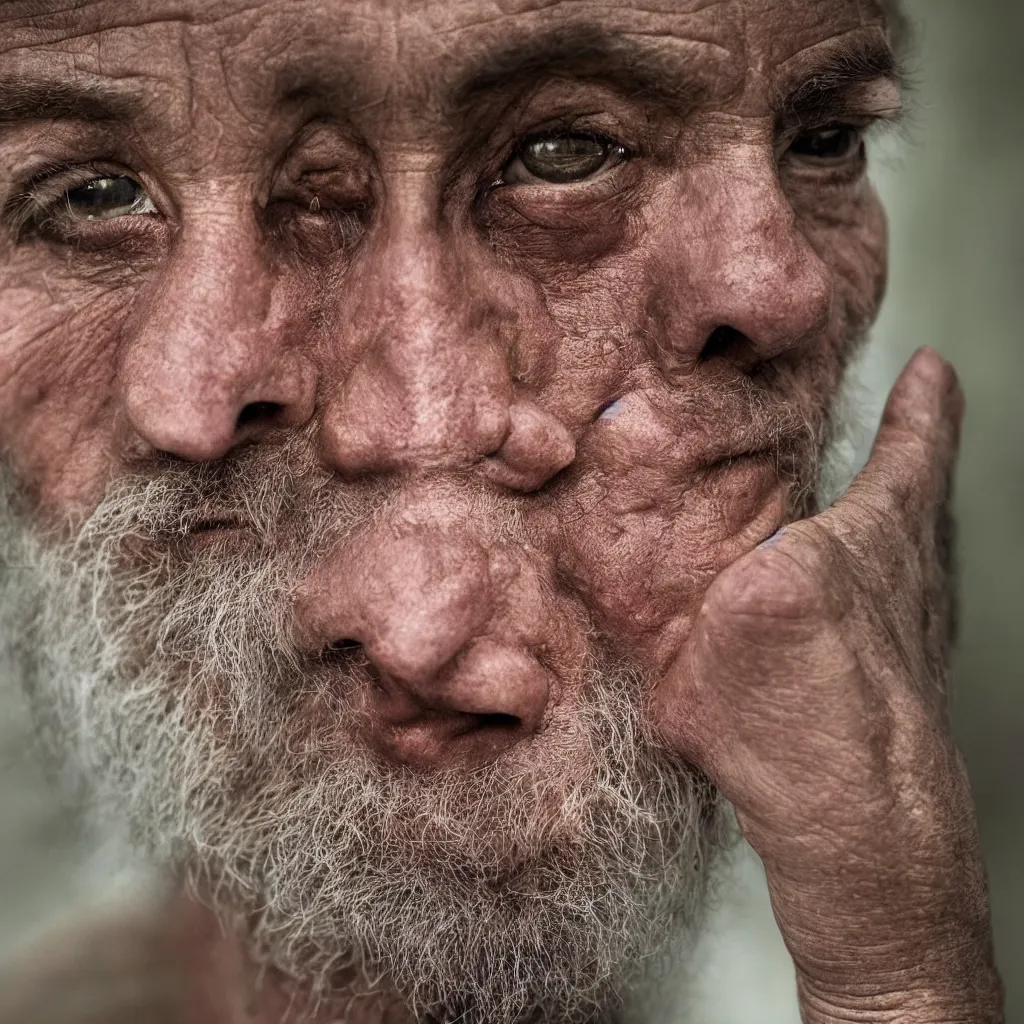 Image similar to national geographic highly detailed photo of the man with the most nerves in the world