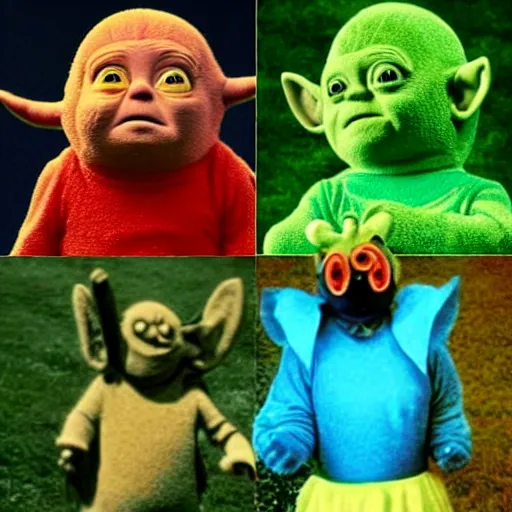 Prompt: Gollum Teletubbies