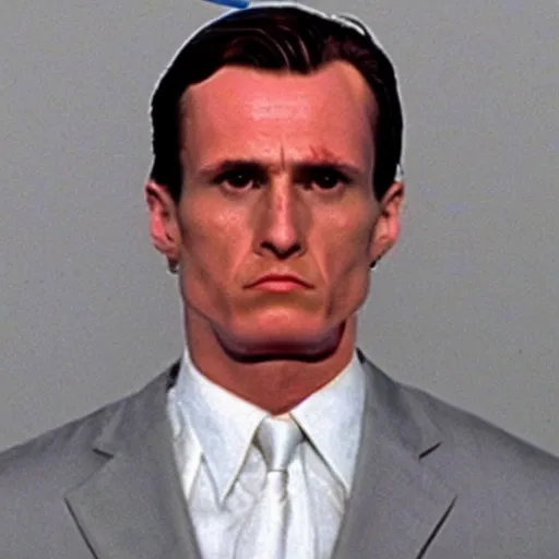 Image similar to american psycho mugshot