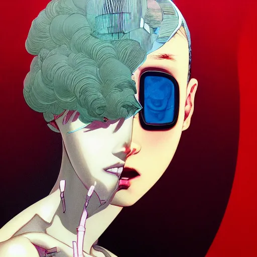 Image similar to prompt : fashion tv character portrait soft light painted by james jean and katsuhiro otomo and erik jones, inspired by akira anime, smooth face feature, intricate oil painting, high detail illustration, sharp high detail, manga and anime 1 9 9 9