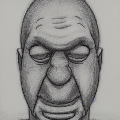 Image similar to pencil sketch portrait of homer simpson,