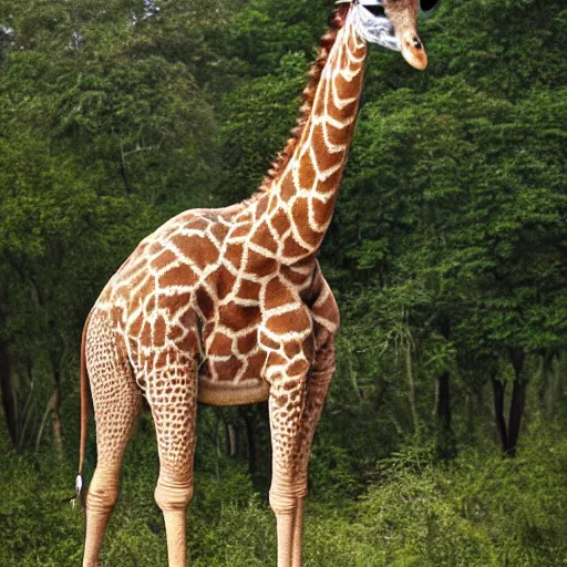 Image similar to a Giraffe with the armor of a pangolin, national geographic photograph