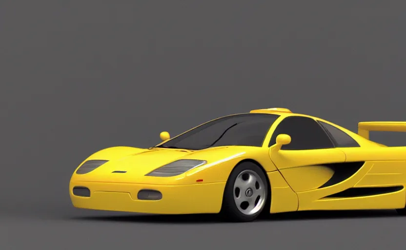 Image similar to “A 1998 McLaren F1 road car by Pixar, octane 3d render, 8k, (high quality), (extremely detailed), studio lighting”