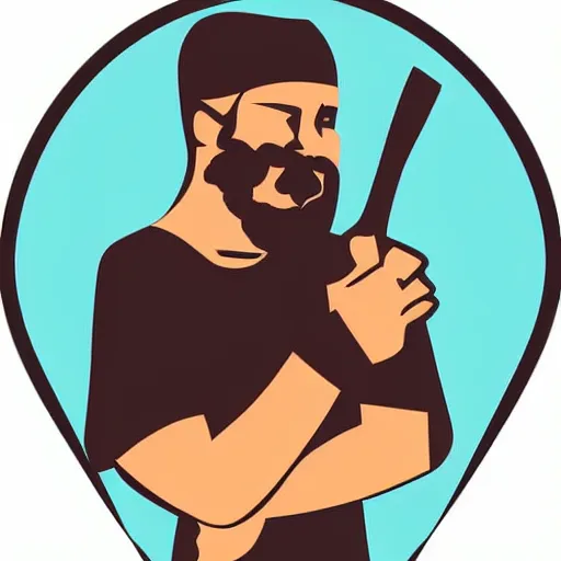 Image similar to bearded man holding bowl gouge, vector art