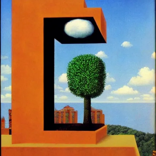 Image similar to magritte style surrealist art