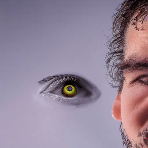 Image similar to worms coming out of a mans eyes