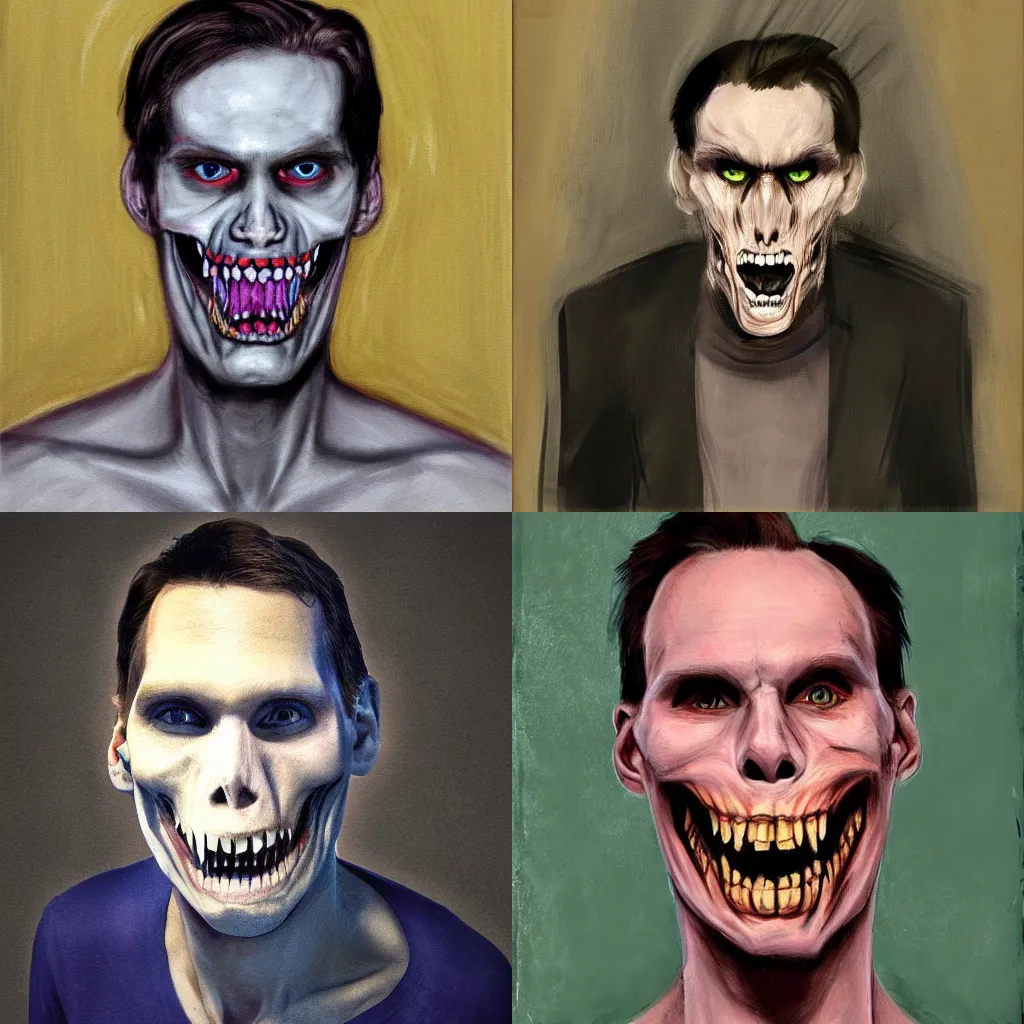 Prompt: portrait of jerma looking scary