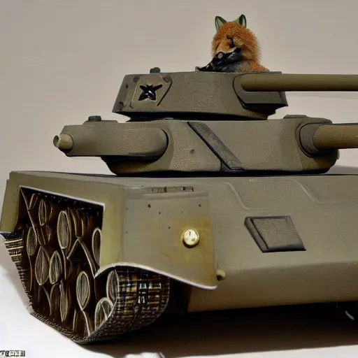 Prompt: panzer tank in the shape of a fox, extremely detailed,