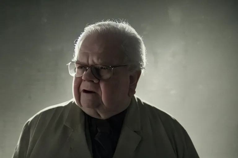 Image similar to a still of edgar savisaar, starring as a drunk man, dystopian, cinematic lighting, nighttime, rain