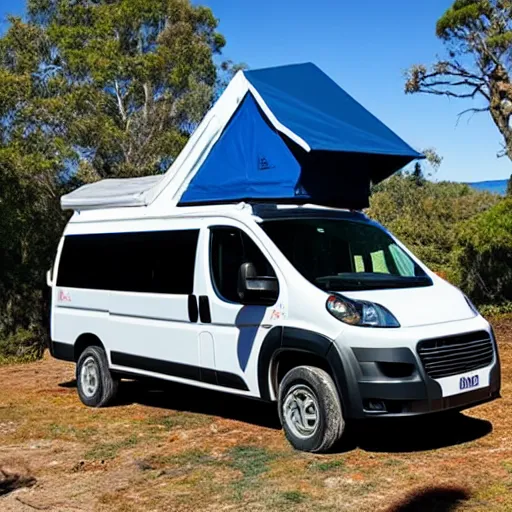 a promaster campervan with rooftop tent adventure, | Stable Diffusion ...