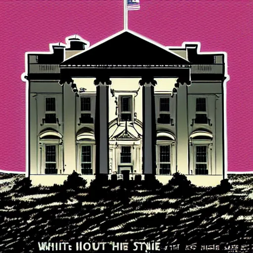 Image similar to white house in the style of the movie 1 9 8 4 designed by h. r. giger