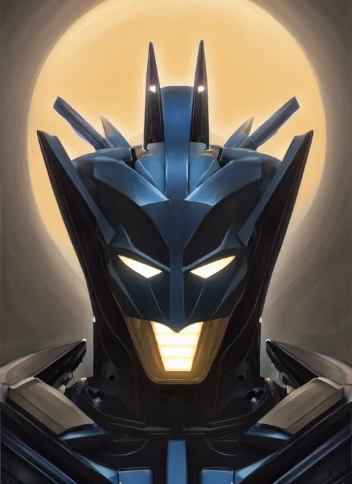 Image similar to symmetry!! portrait of a transformers robot acting as batman, intricate, elegant, highly detailed, digital painting, artstation, concept art, smooth, sharp focus, illustration, art by artgerm and greg rutkowski and alphonse mucha, 8 k