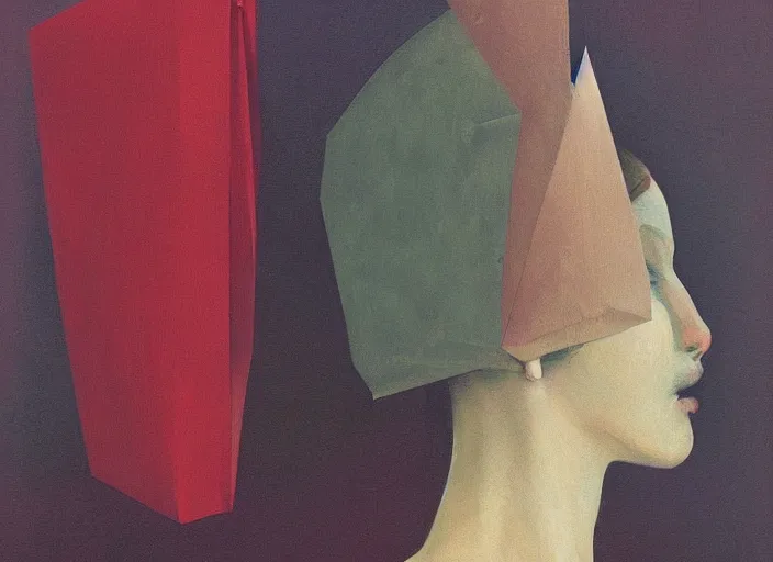 woman in paper bag over the head and a sward | Stable Diffusion | OpenArt