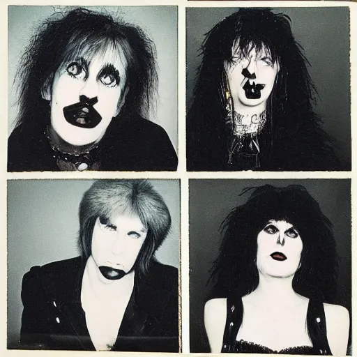 Image similar to 1 9 8 0 s goth band promo photo, fine detailed, photorealistic, portrait