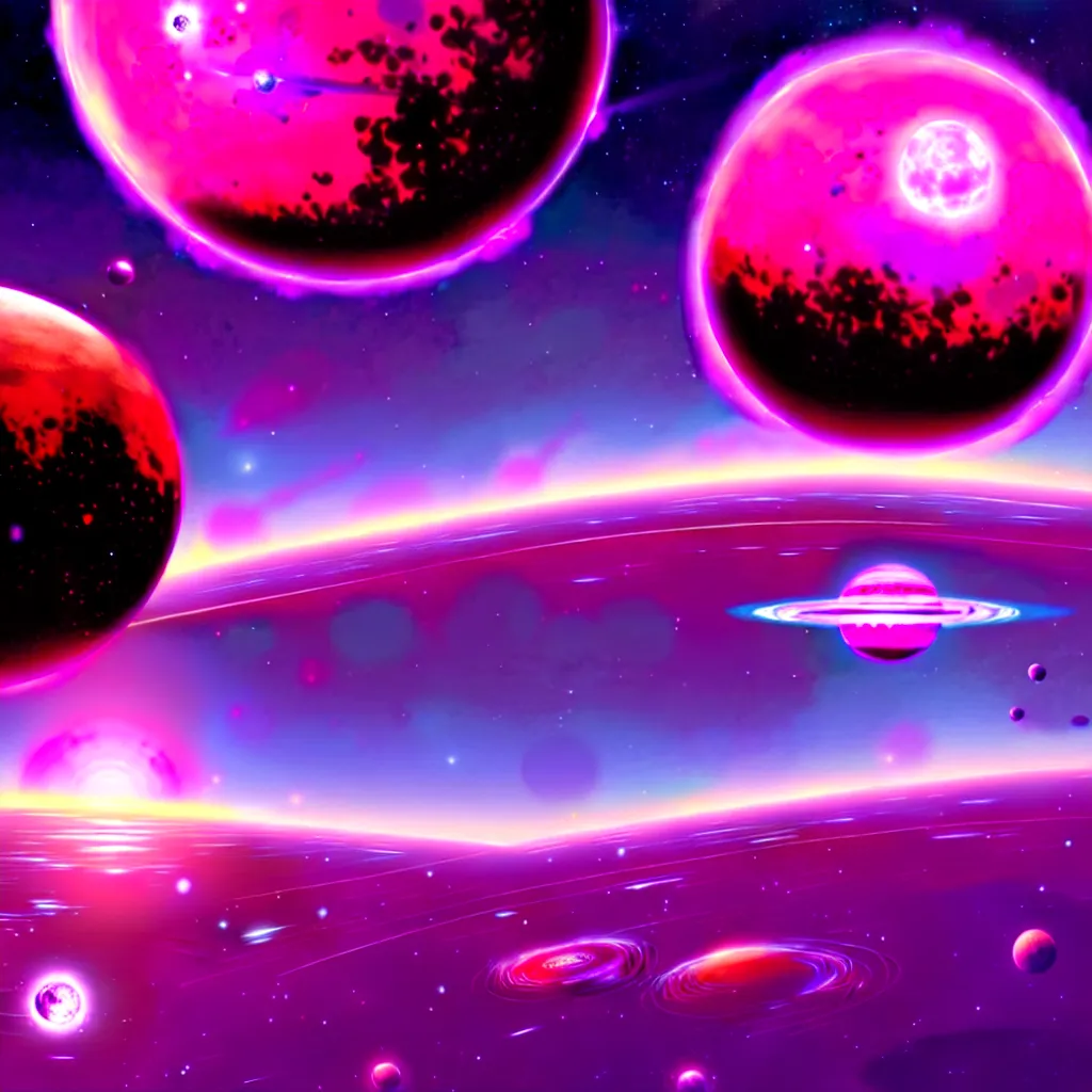 Prompt: dyson sphere program pink planet, concept art, by greg rutkowski