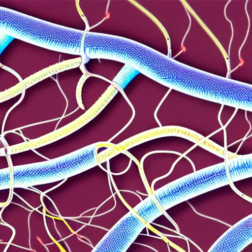 Image similar to detailed realistic illustration of a neuromuscular junction