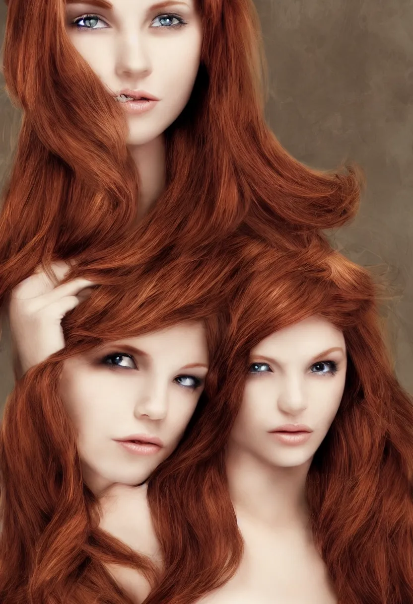 Prompt: elf, female, delicate, auburn hair, magic, beautiful