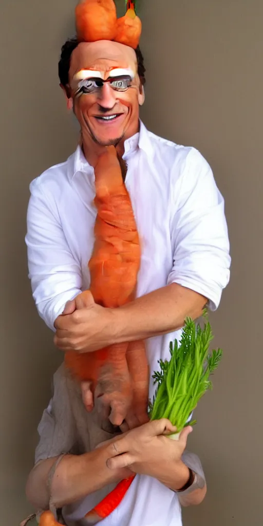 Image similar to Rob Schneider as a carrot