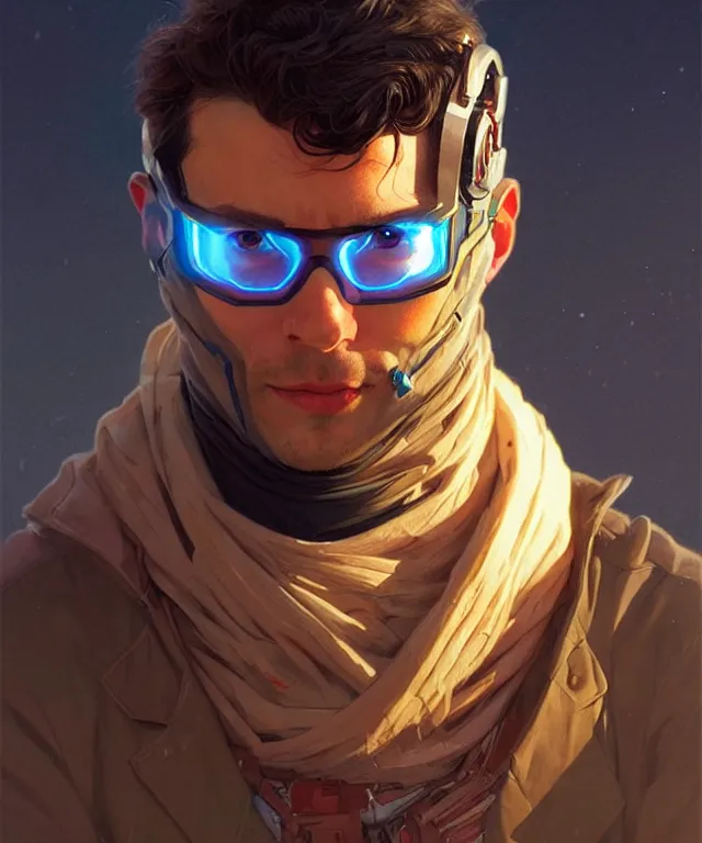 Image similar to Hacker man ski-fi portrait, highly detailed, digital painting, artstation, concept art, smooth, sharp focus, illustration, art by artgerm and greg rutkowski and alphonse mucha