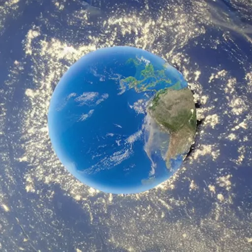 Image similar to flat earth as seen from space