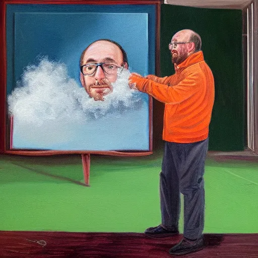 Image similar to a detailed portrait painting of joel glazer from manchester being fired by his boss