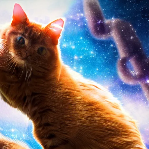 Image similar to cat in space, detailed, 8 k high quality